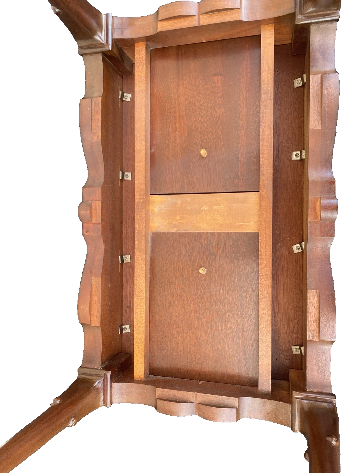 65073 Solid Mahogany Tea Table with Pull Outs