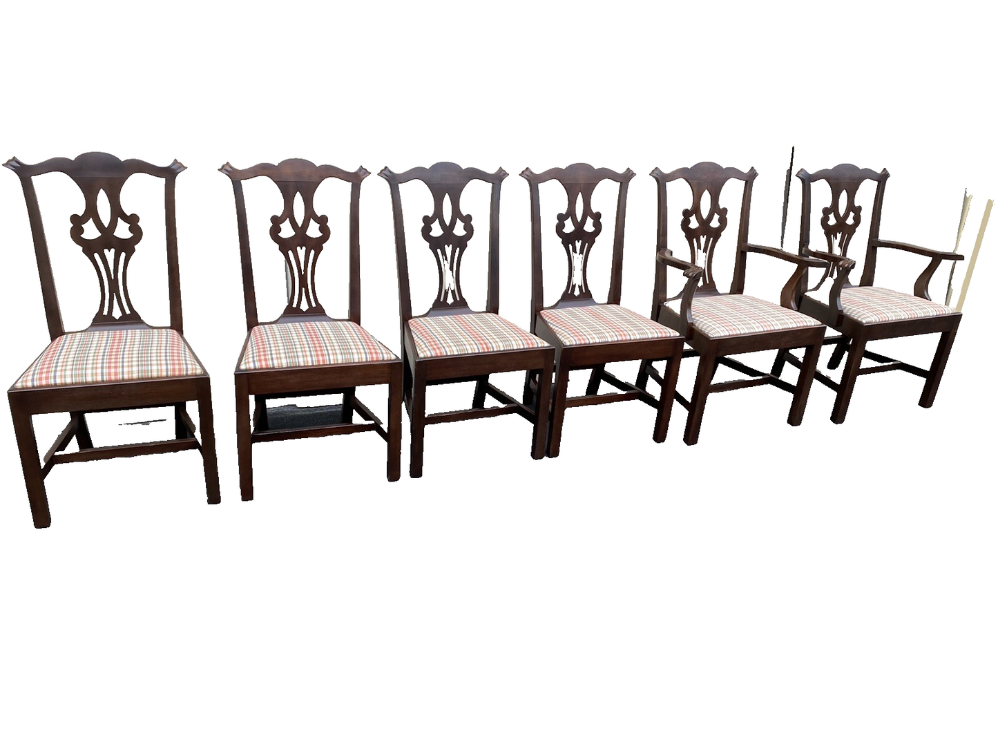 63155 Set of 6 Solid Mahogany Dining Chairs Chair s