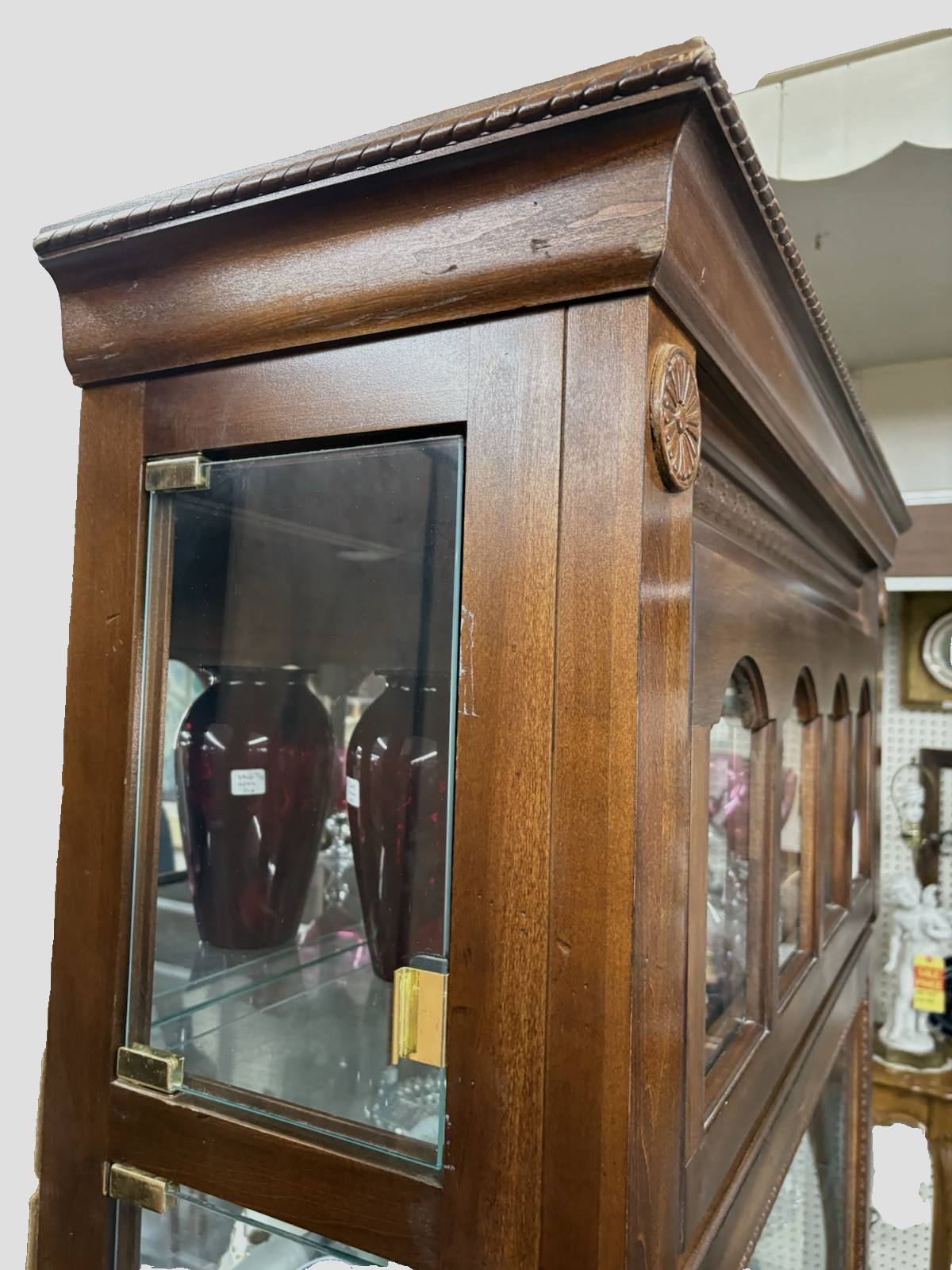 65094    Mahogany Side Loading Curio China Cabinet