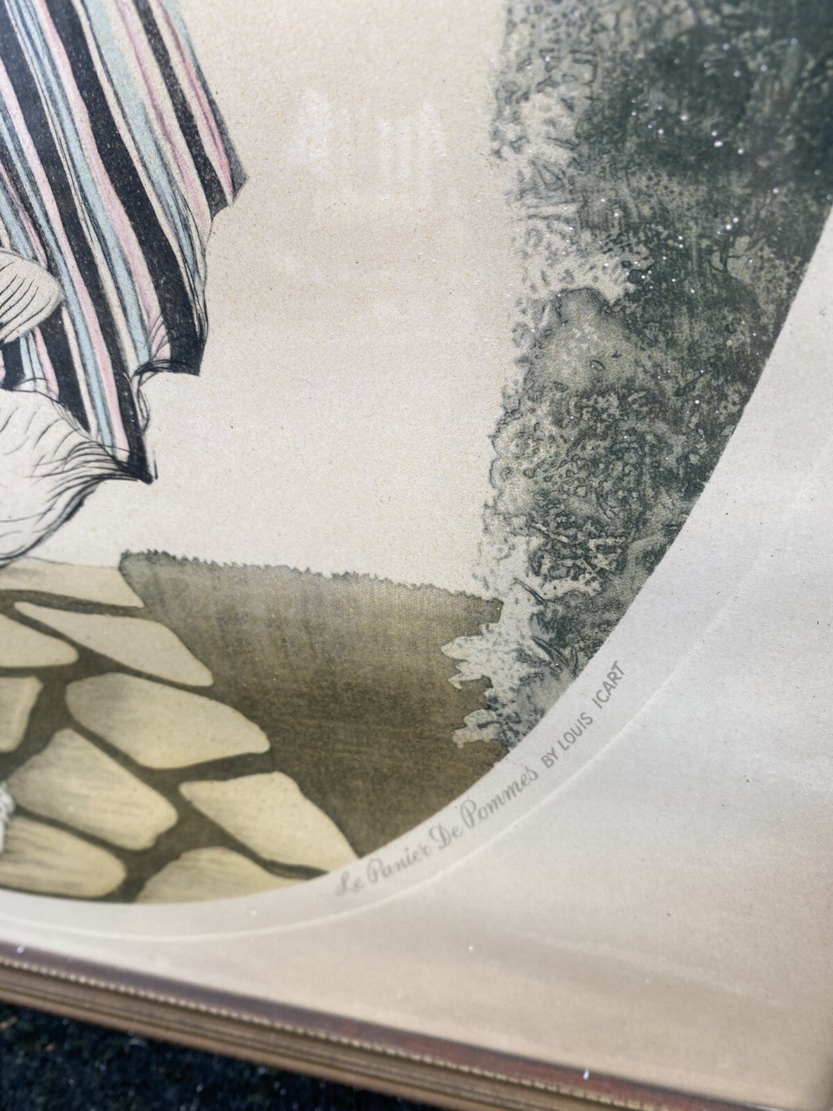 65135 Old ICART Print LE PANIER DE FOMMES Morris Bender INC