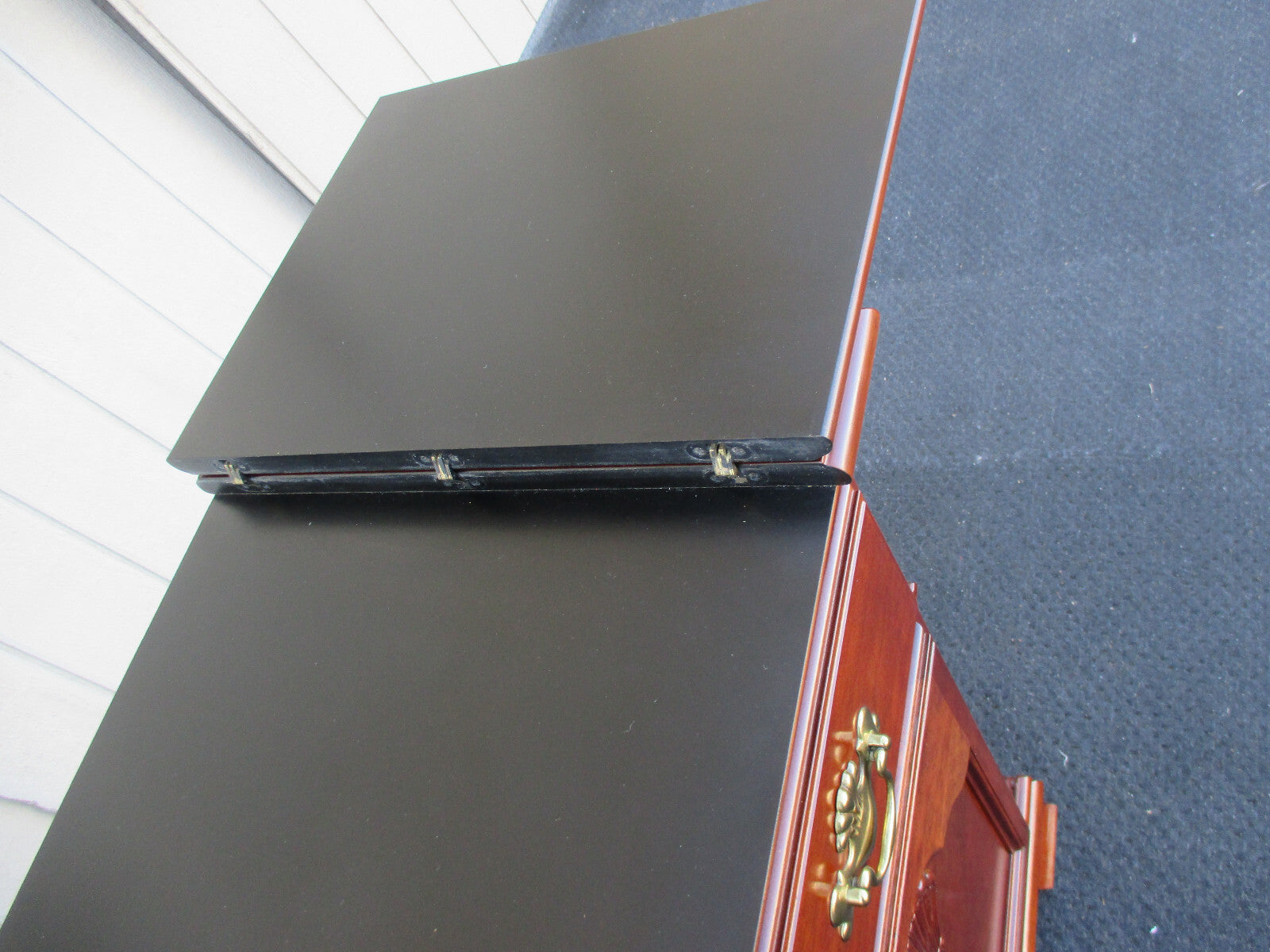 63966 Mahogany Bar Cart Server Cabinet Flip Top 