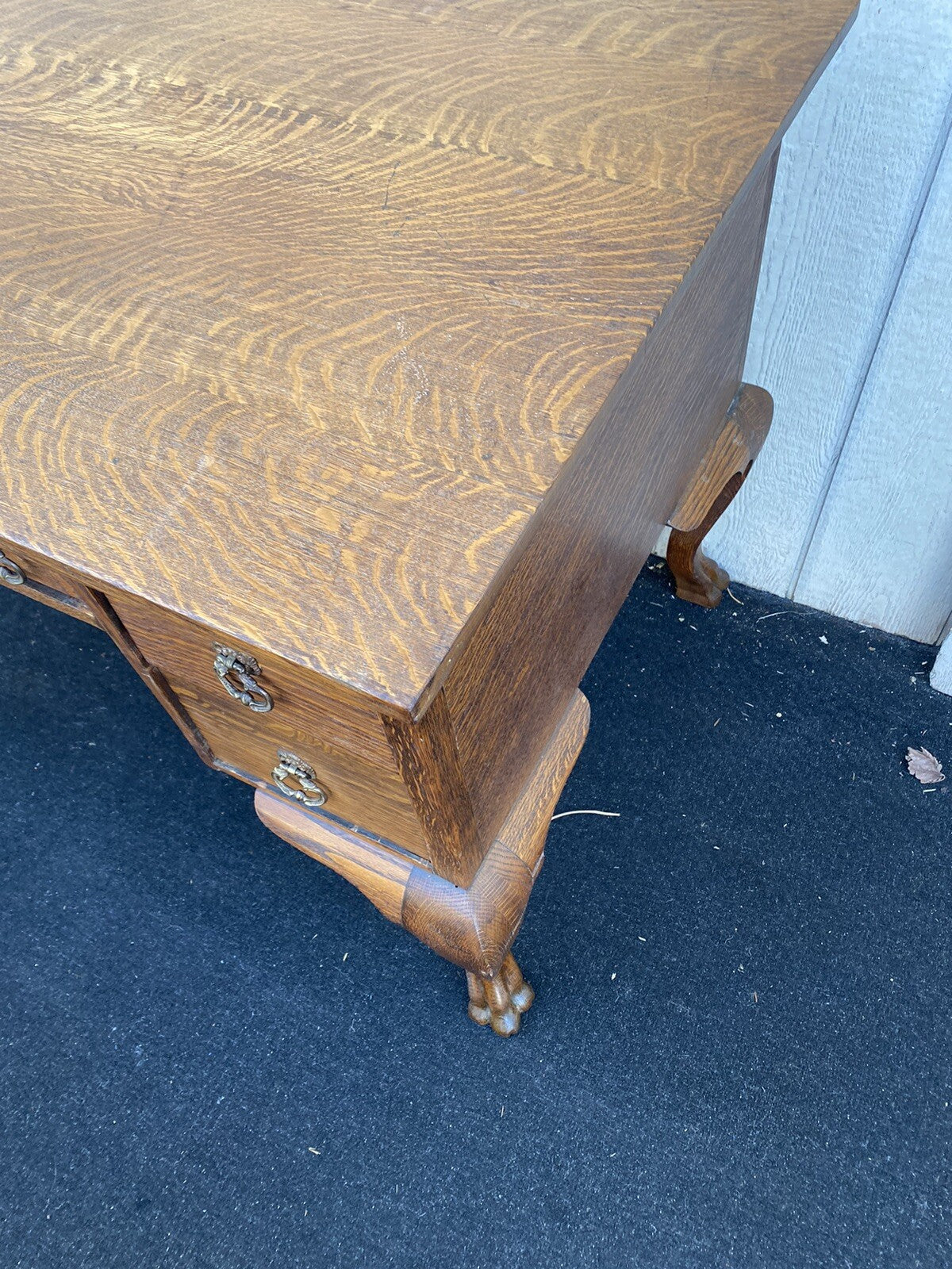 66276 Antique Victorian Oak Partners Desk