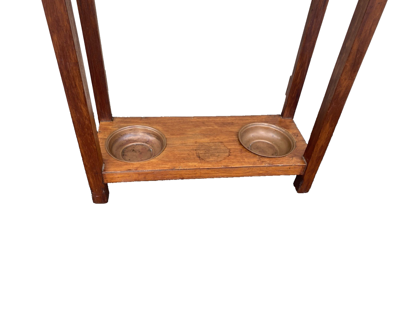 66600 Antique Victorian Hat Rack Hallseat w/ Mirror + Umbrella Stand