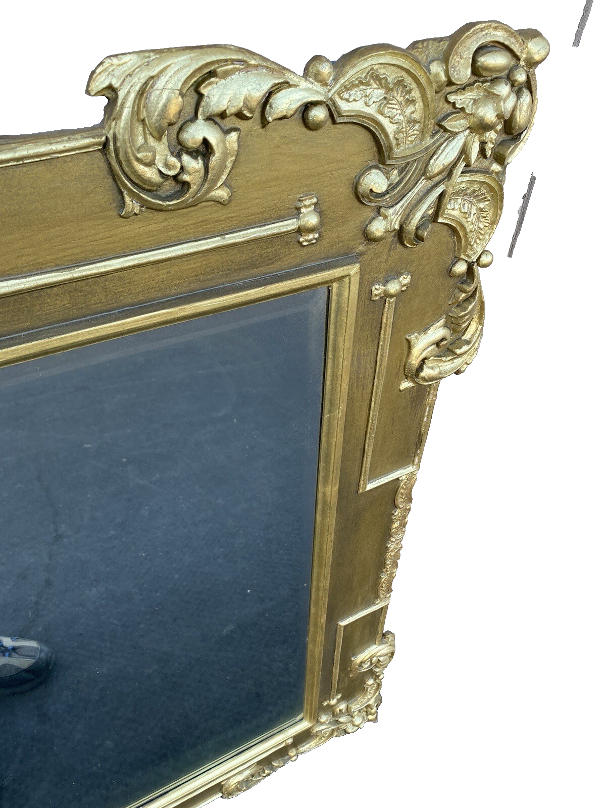 64893  Fancy Wood and Gesso Gold  Accent Mirror