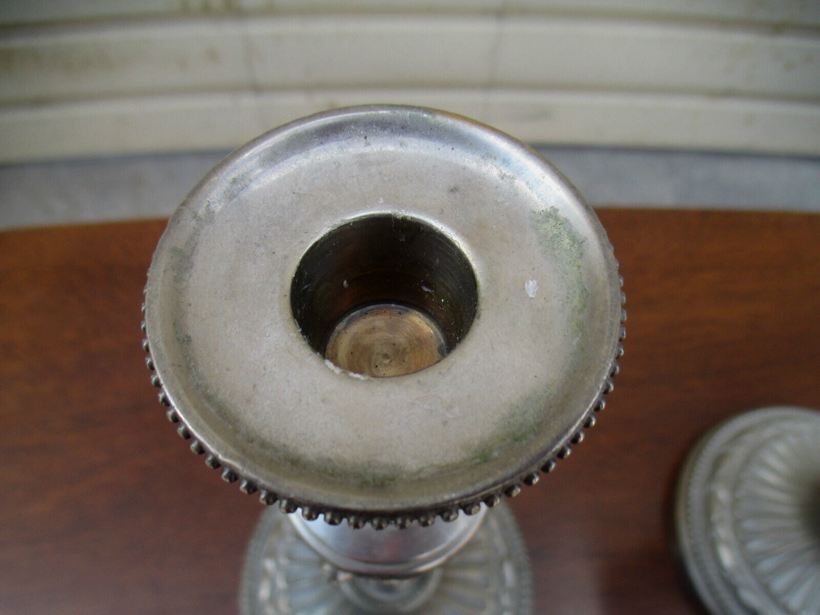 COL WS: Pair Fancy Silver Metal Fancy Candle Sticks