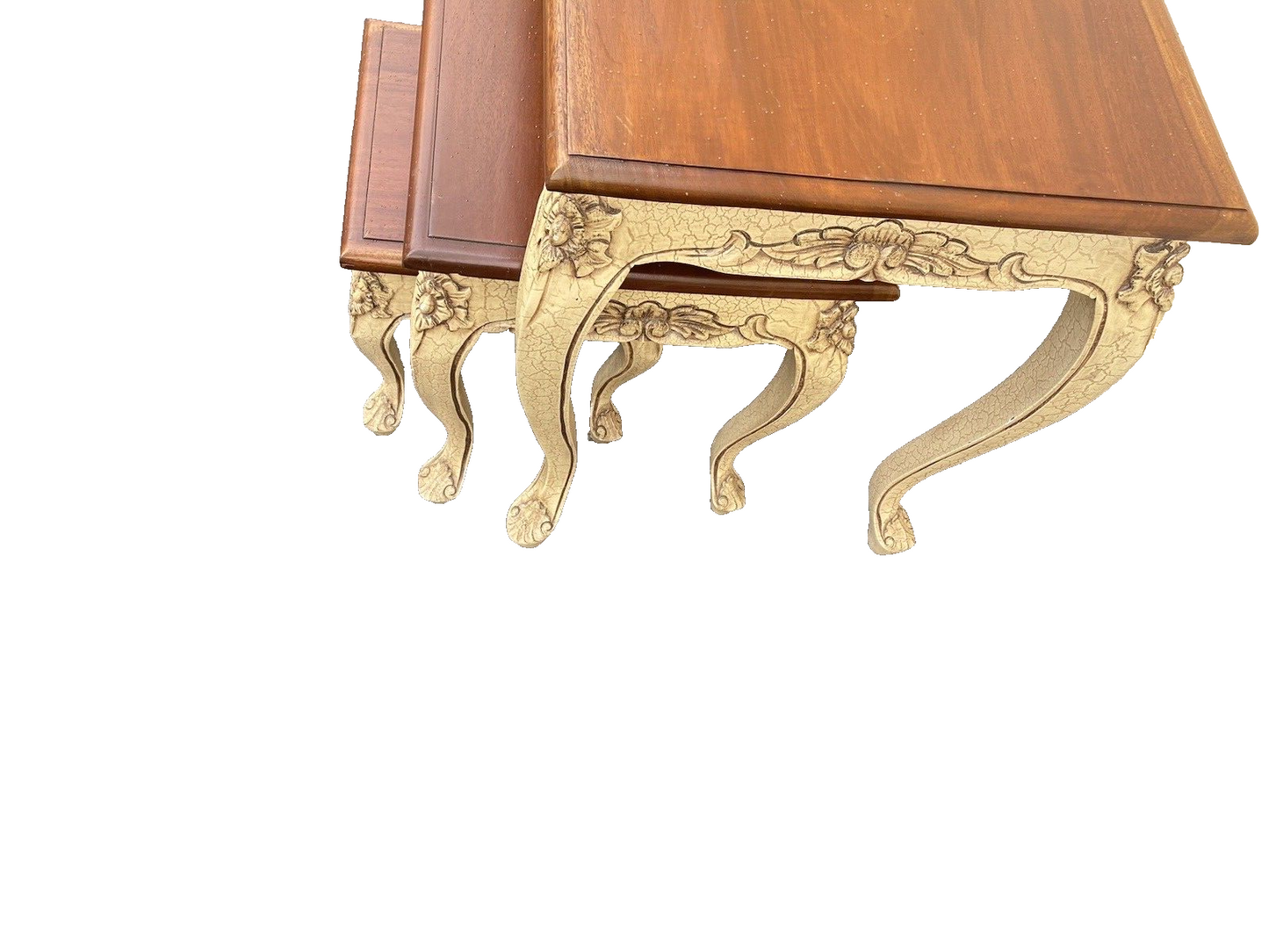 64673 Set Of 3 French Country Nesting Stacking Tables