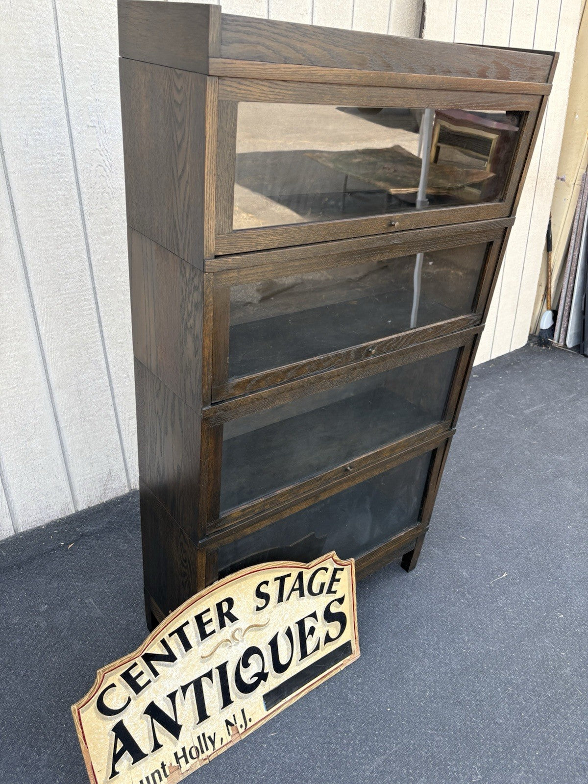 66879 Mission Style 4 section Oak Stacker Stacking Bookcase.