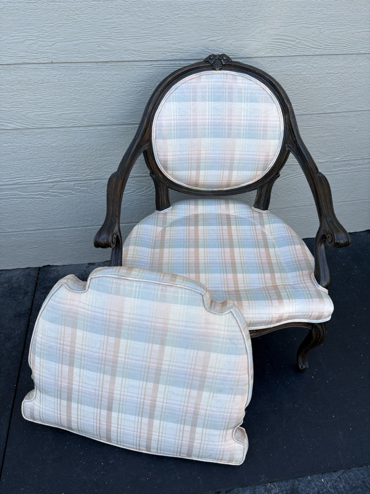 58515  Pair French Country Bergere Armchair Chairs