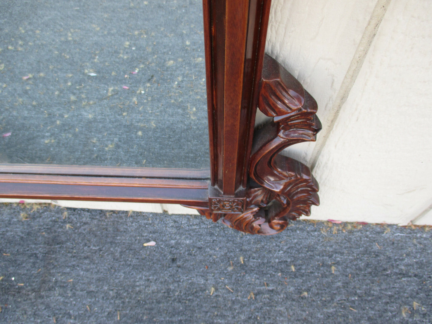 63093 Solid Mahogany French Carved Mirror in Fancy Picture Frame