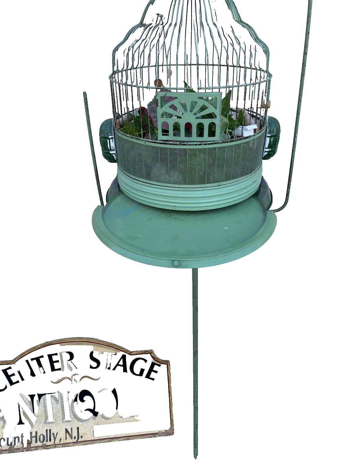 66536   Antique Iron Bird Cage on Stand