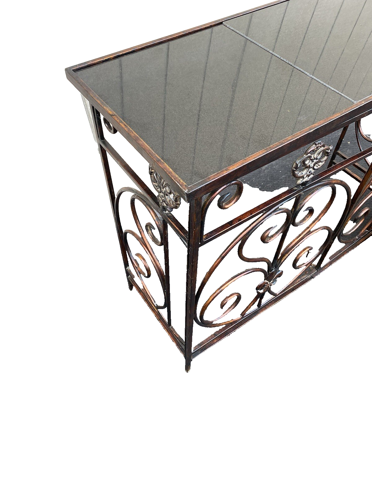 66146  Metal Console Hall Table Stand with Tile Top