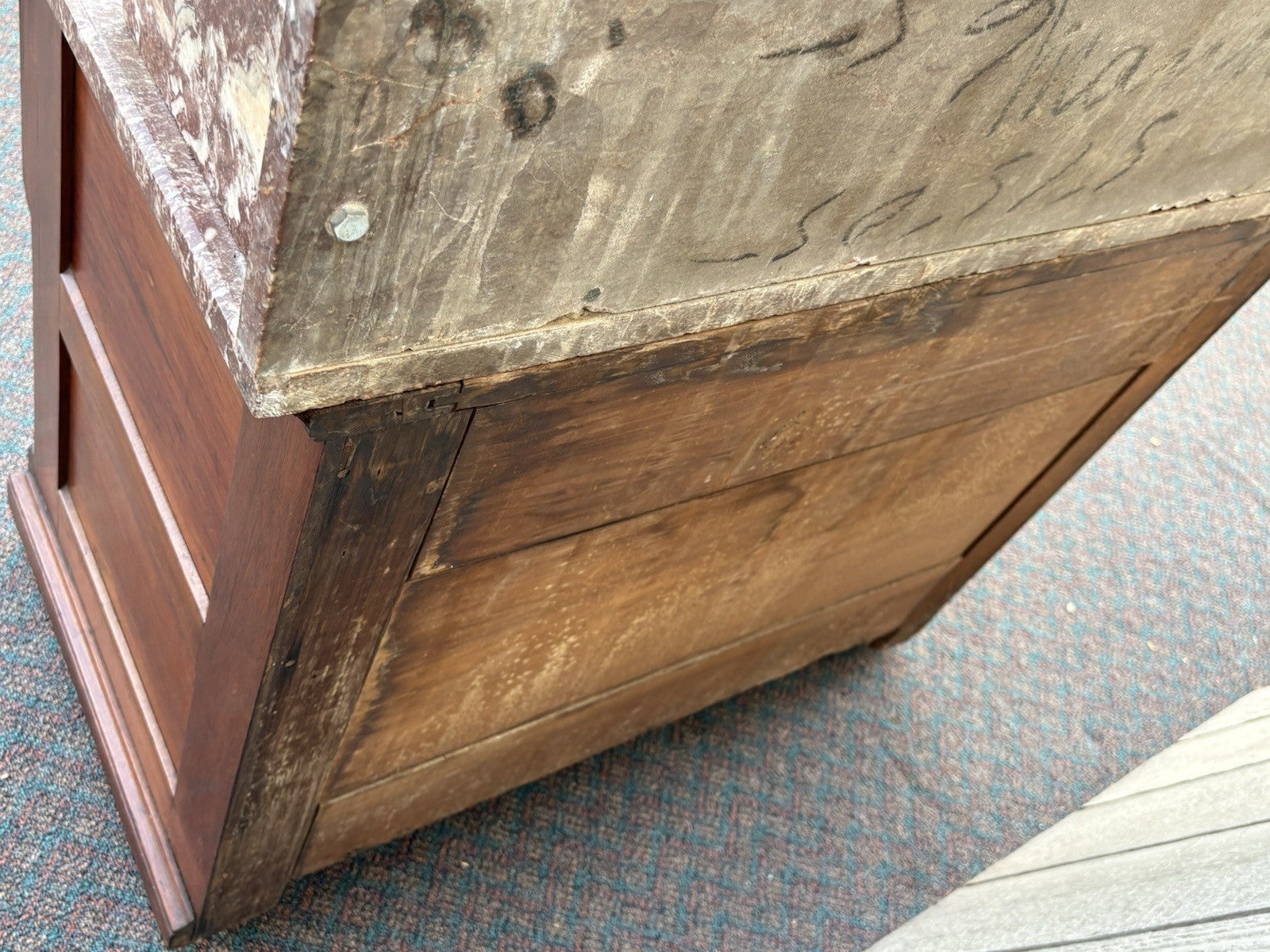 66900  Antique Victorian Mahogany Hand Carved Washstand Dresser