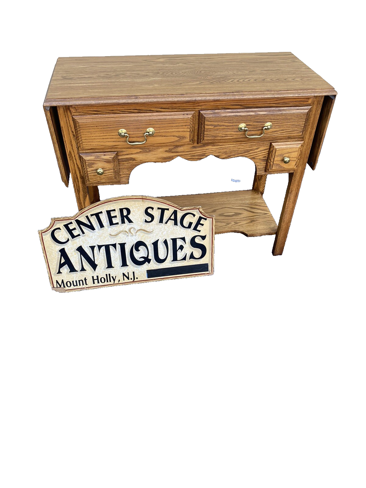 65826   Harden Furniture Oak Dropside Server Bar Cart Sideboard