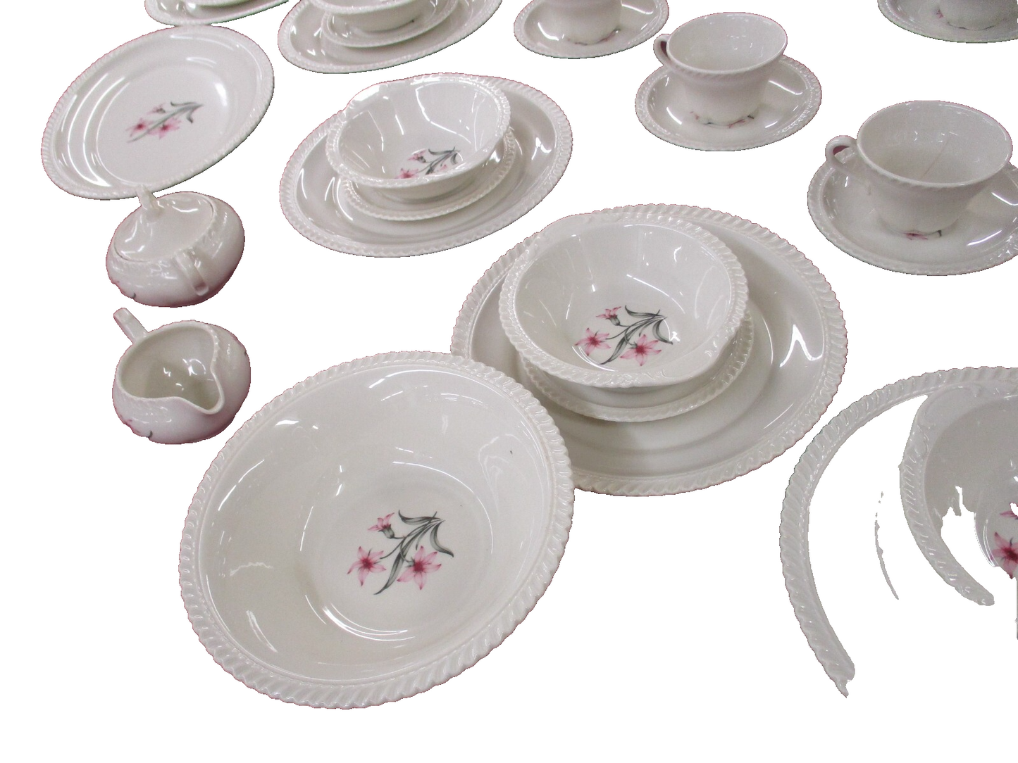 COL  08  WW:       Sevice for 6  Harker Ceramic set  of dishes DINNERWARE