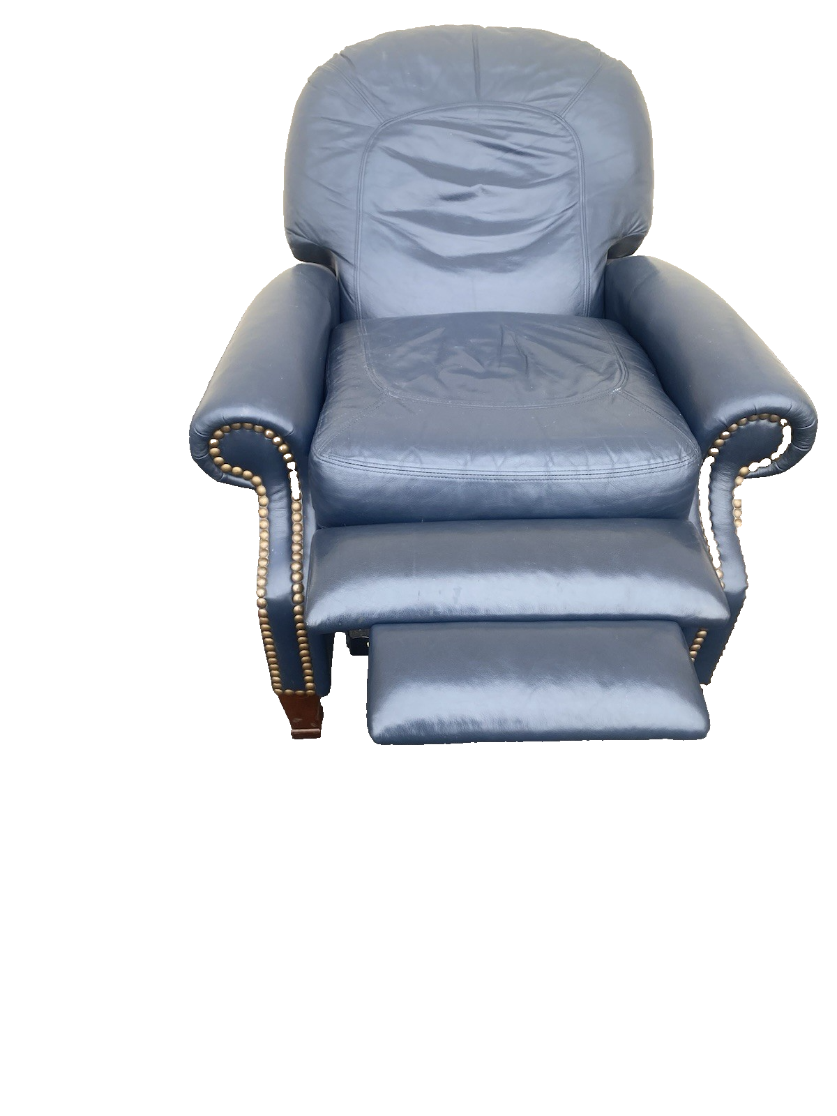 66007 QUALITY   Leather Bradington  Young Blue Recliner Chair