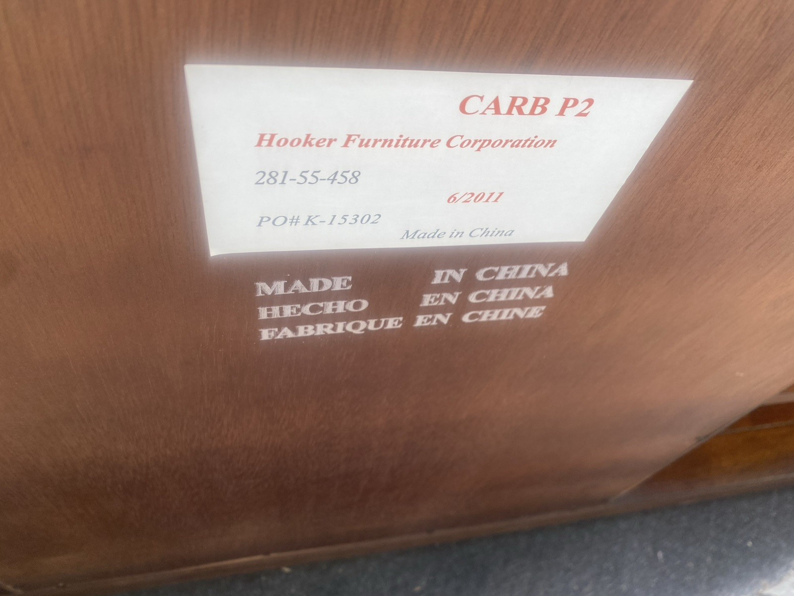 66548 Cherry Hooker Furniture  Television Cabinet Stand 64" WIDE