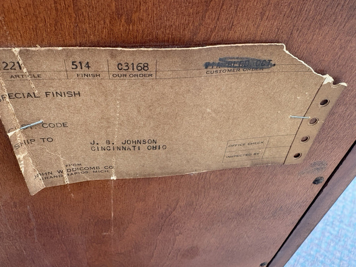 67137 JOHN  WIDDICOMB Cherry High Chest Dresser