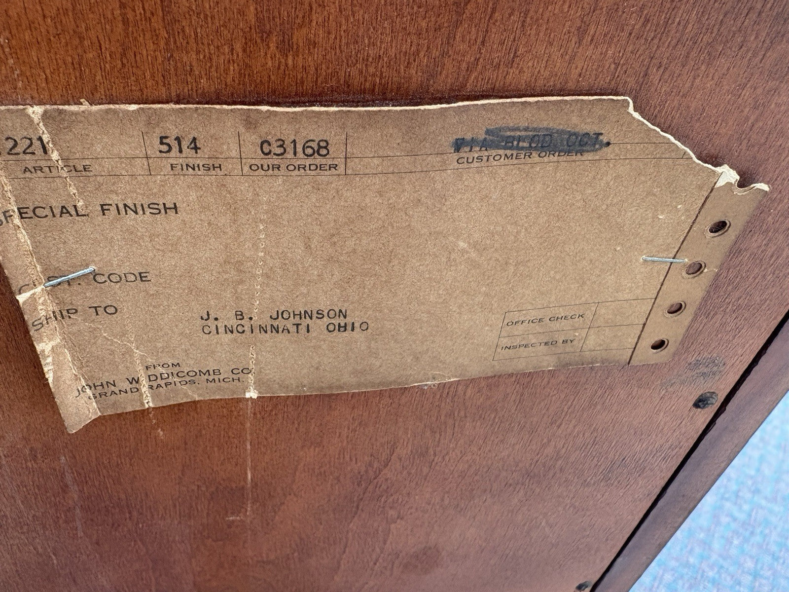 67137 JOHN  WIDDICOMB Cherry High Chest Dresser