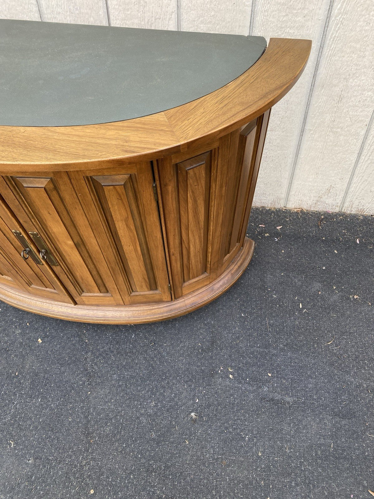 66619 Modern Half Round Decorator Cabinet Console Stand