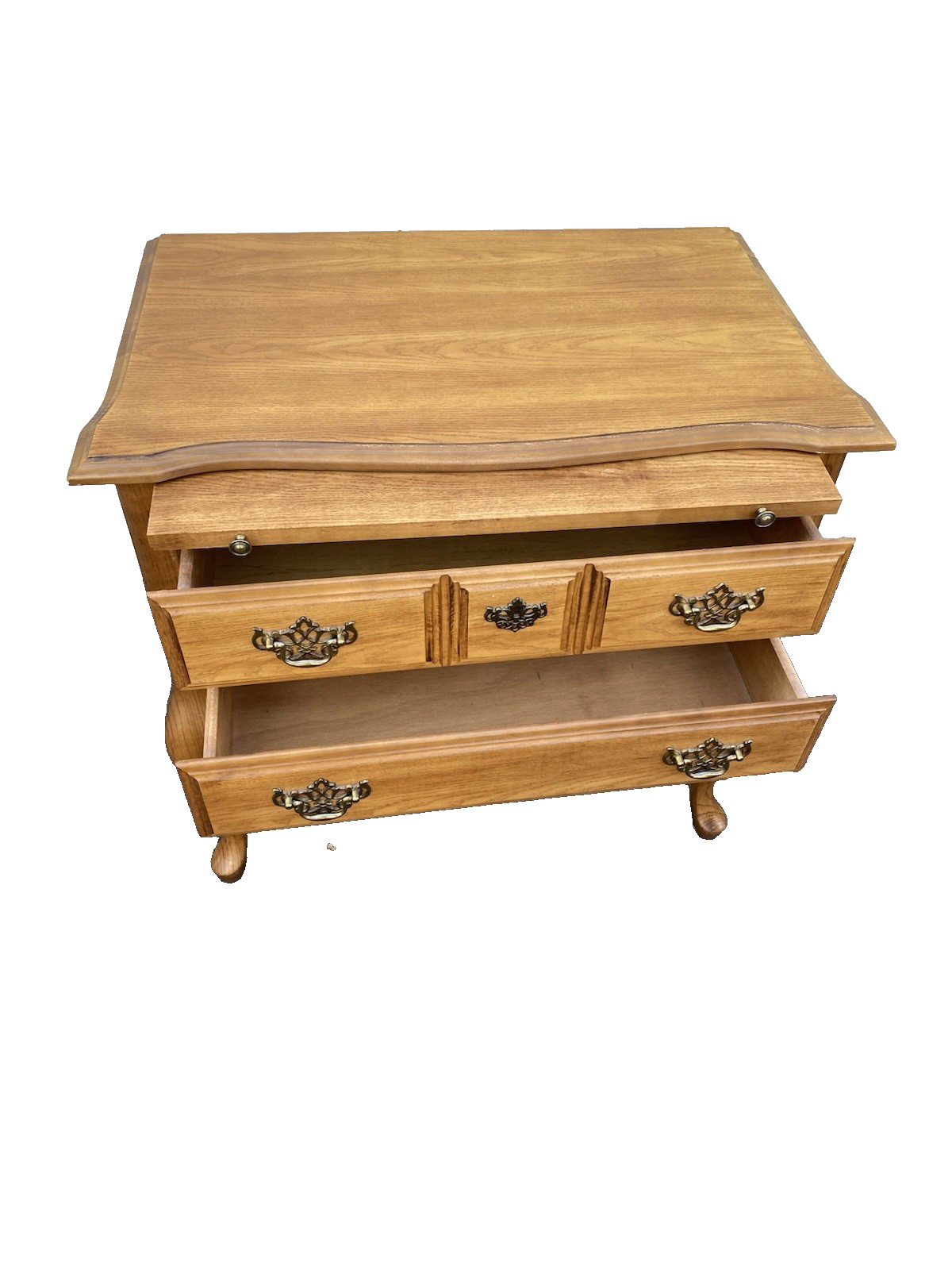 66623 Oak Low Boy Dresser Chest with Pull- Out extension