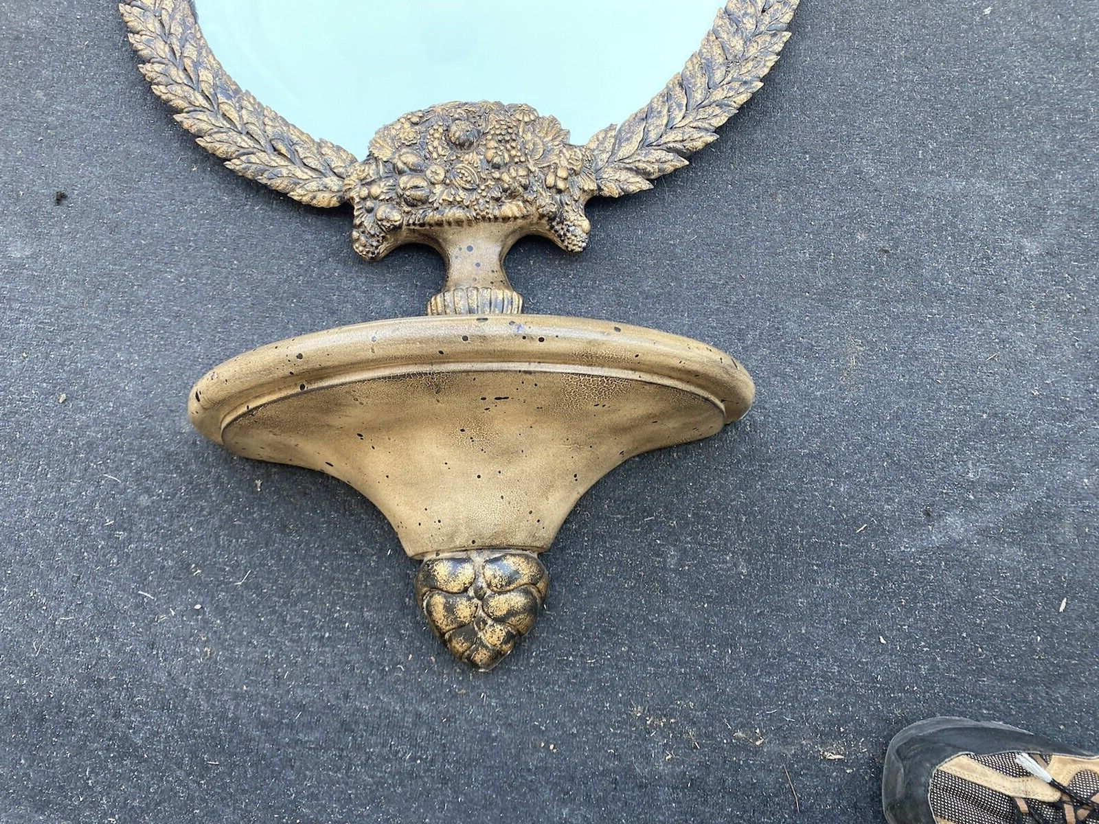 65856 Silver Metal Decorator Mirror with Shelfeta