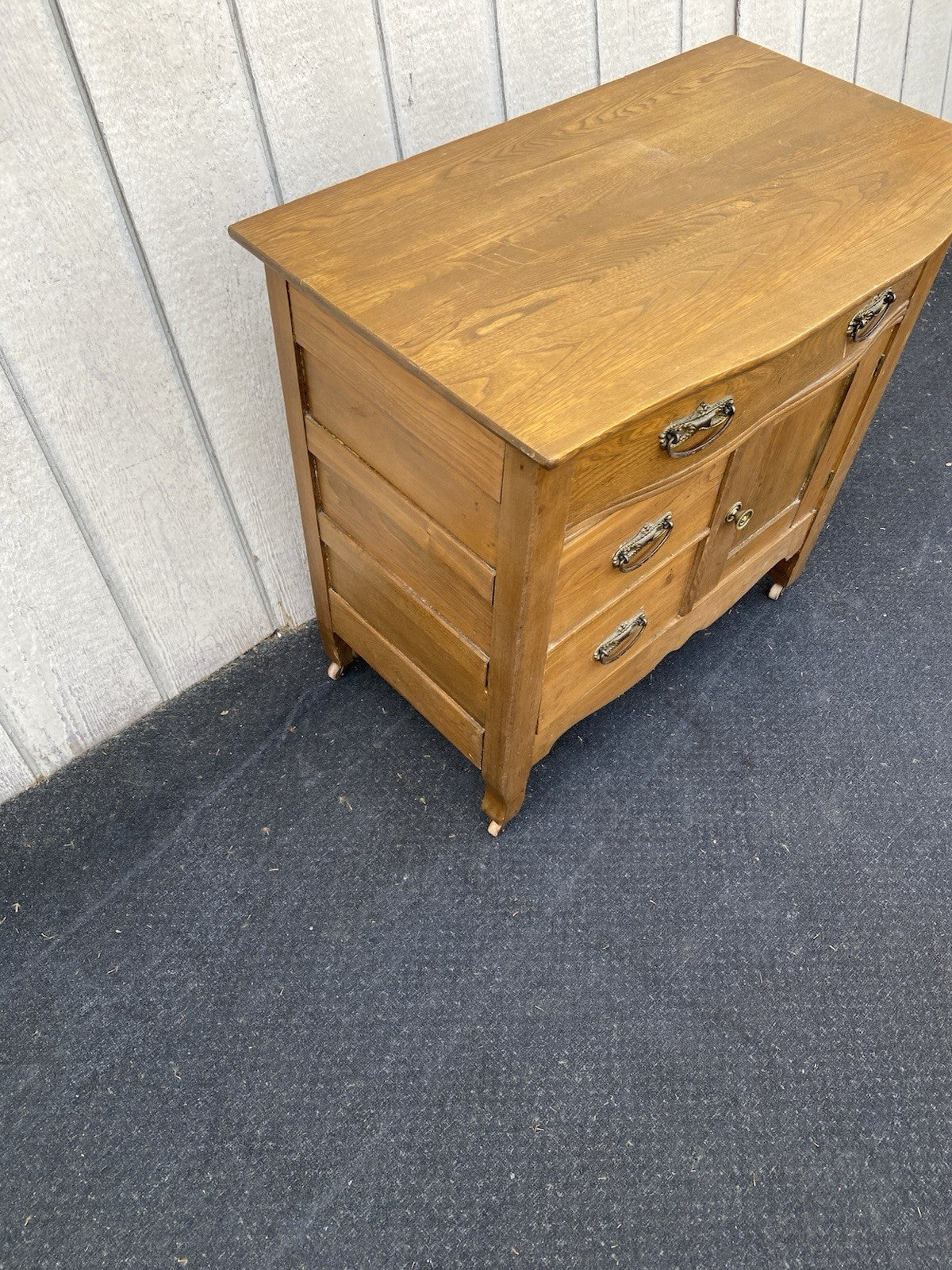 66602   Antique Victorian Oak Washstand Dresser Chest