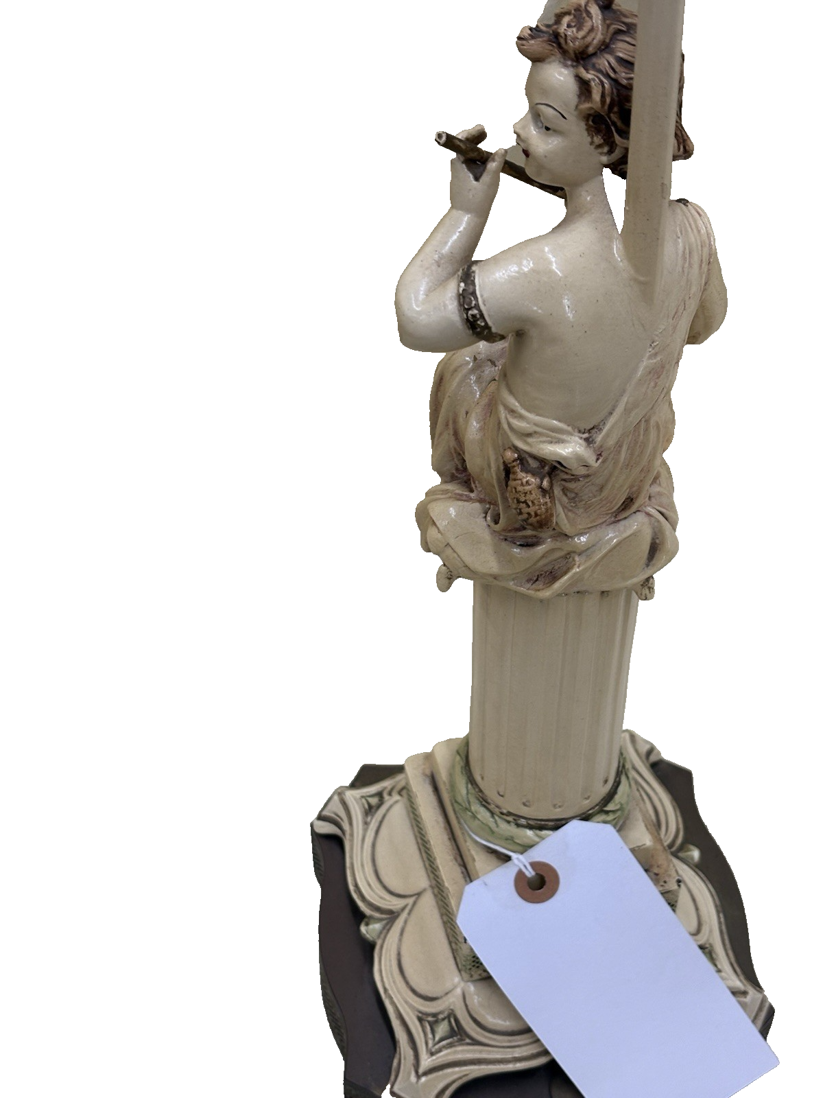 62010  Antique Metal Figural Table Lamp Working