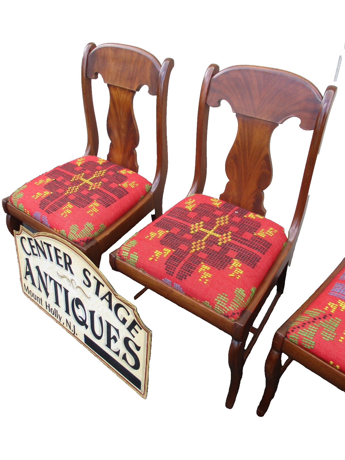 64103  Set 5 Antique Mahogany Dining Chairs Chair s