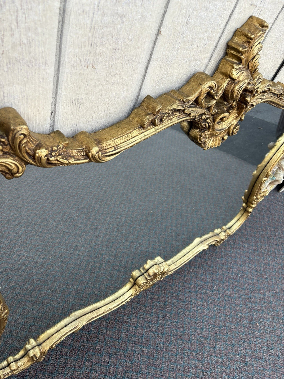 66917   Decorator Gold Mirror with Figural Plaques