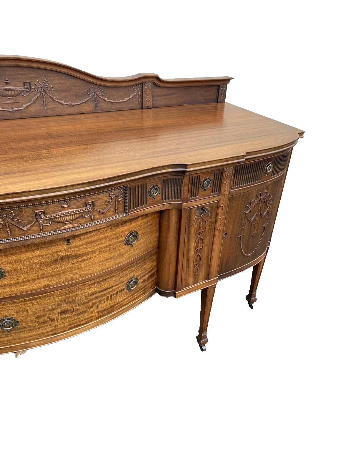 66104 Antique Mahogany Sideboard Server Buffet with WINE HOLDERS