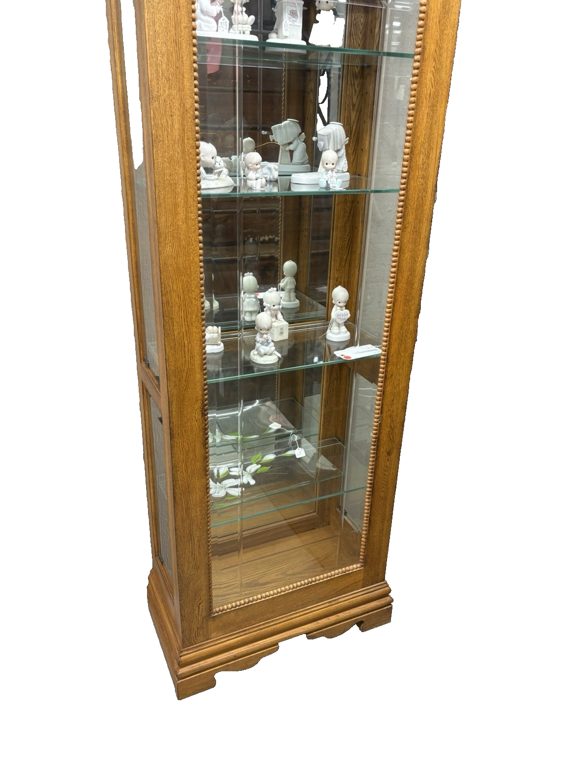 62458 Etched Glass Oak Curio China Cabinet