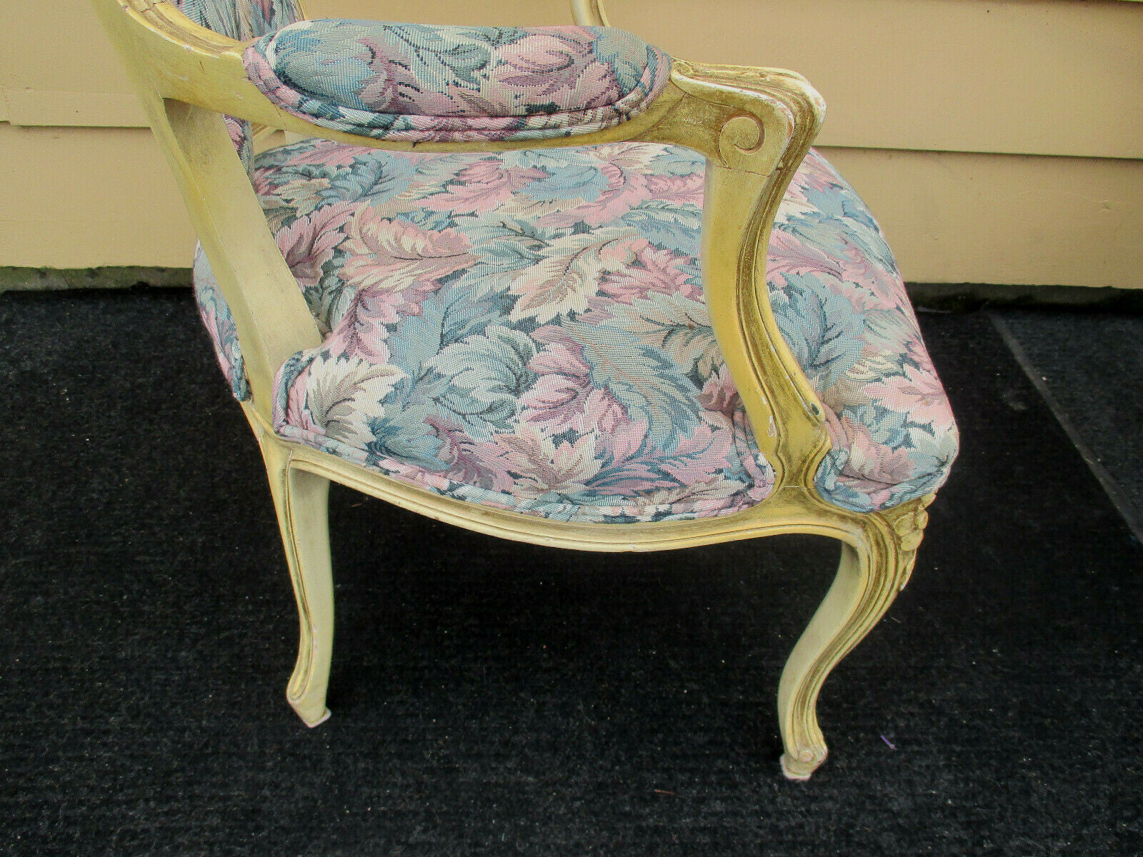 50924 Pair French Country Style Bergere Armchair Chairs 