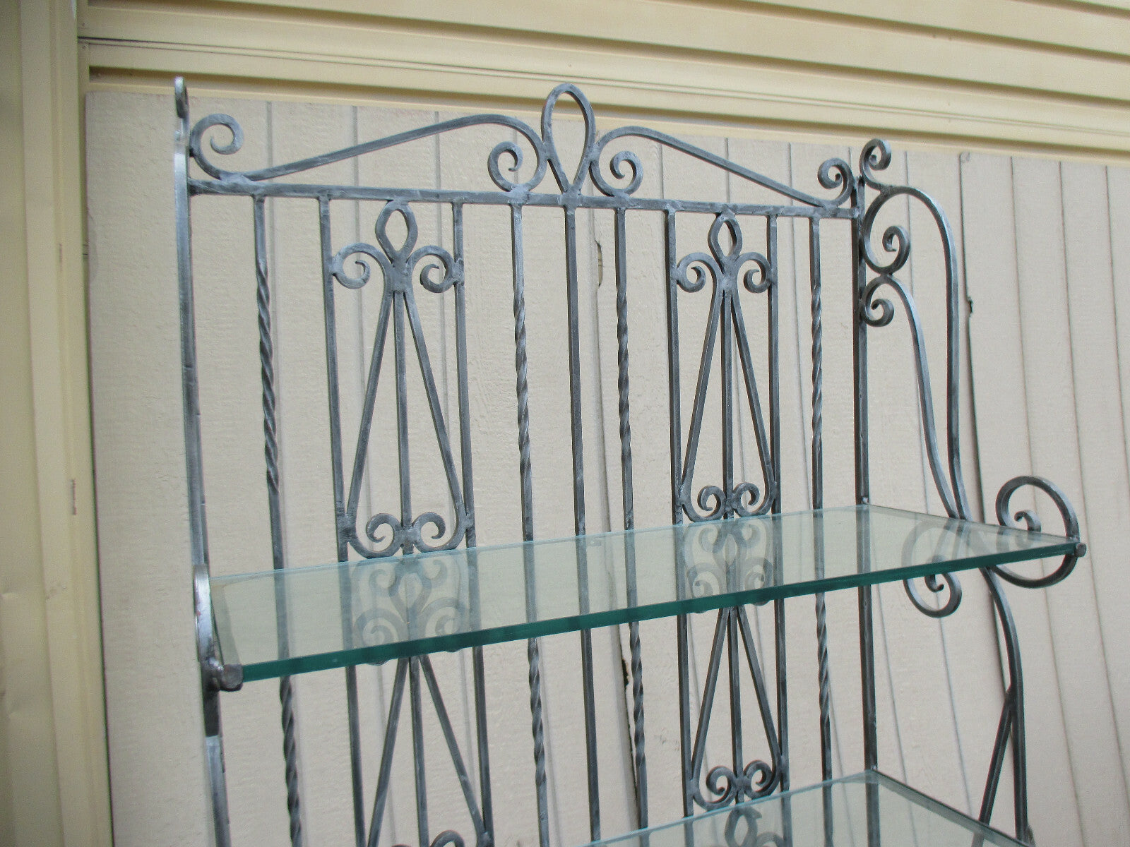 63008 Wrought Iron Bakers Rack Kitchen Cabinet Curio Etergie