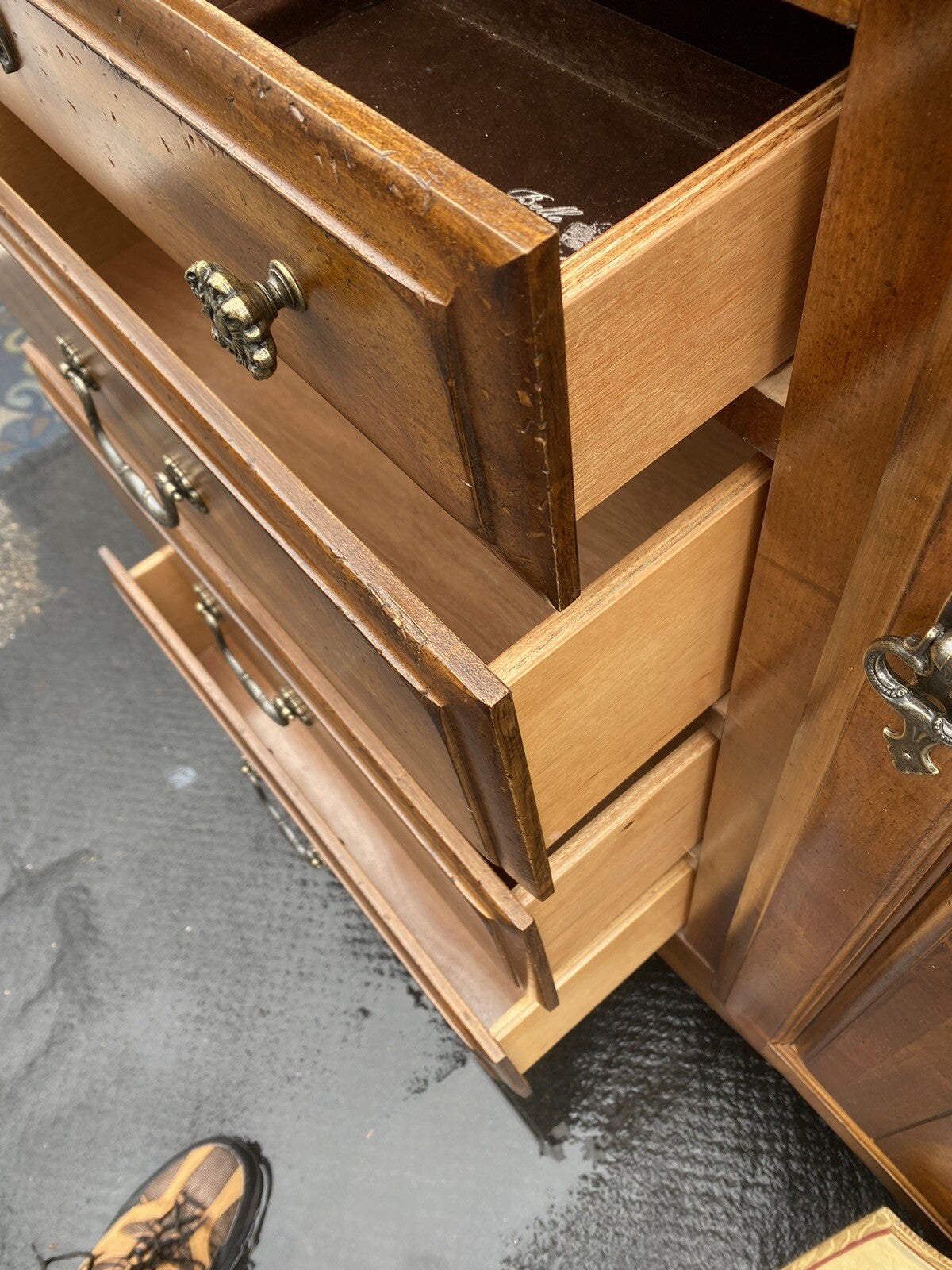 65396   KINCAID Furniture High Chest Dresser w/ Mirror Wardrobe