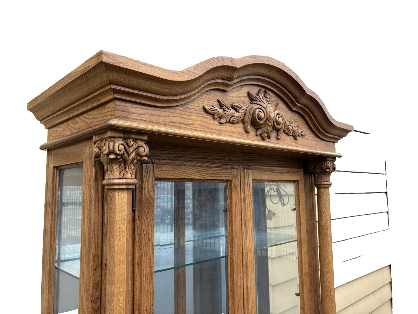 66737 Super Quality Oak Curio China Cabinet