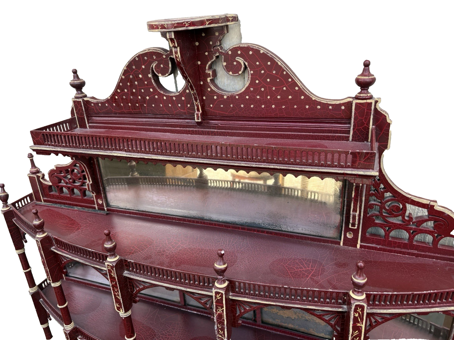 66842 Custom Hand Painted Victorian Whatnot Curio Wall Shelf