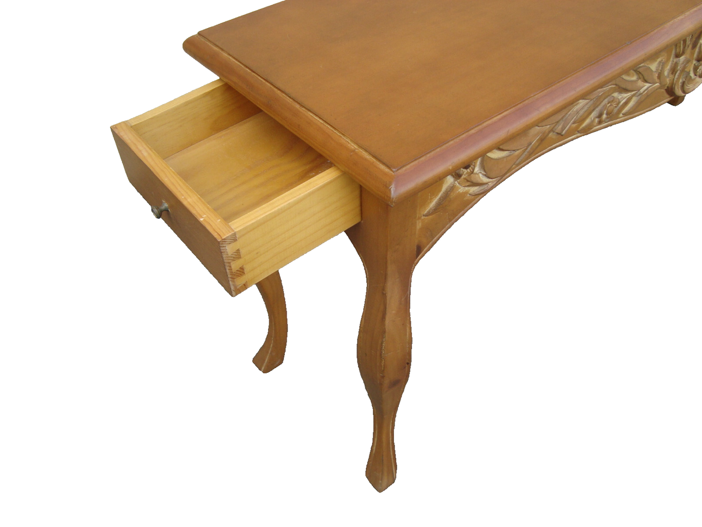 61967 French Country Custom Carved Console Hall Table Sofa Stand with 2 drawers