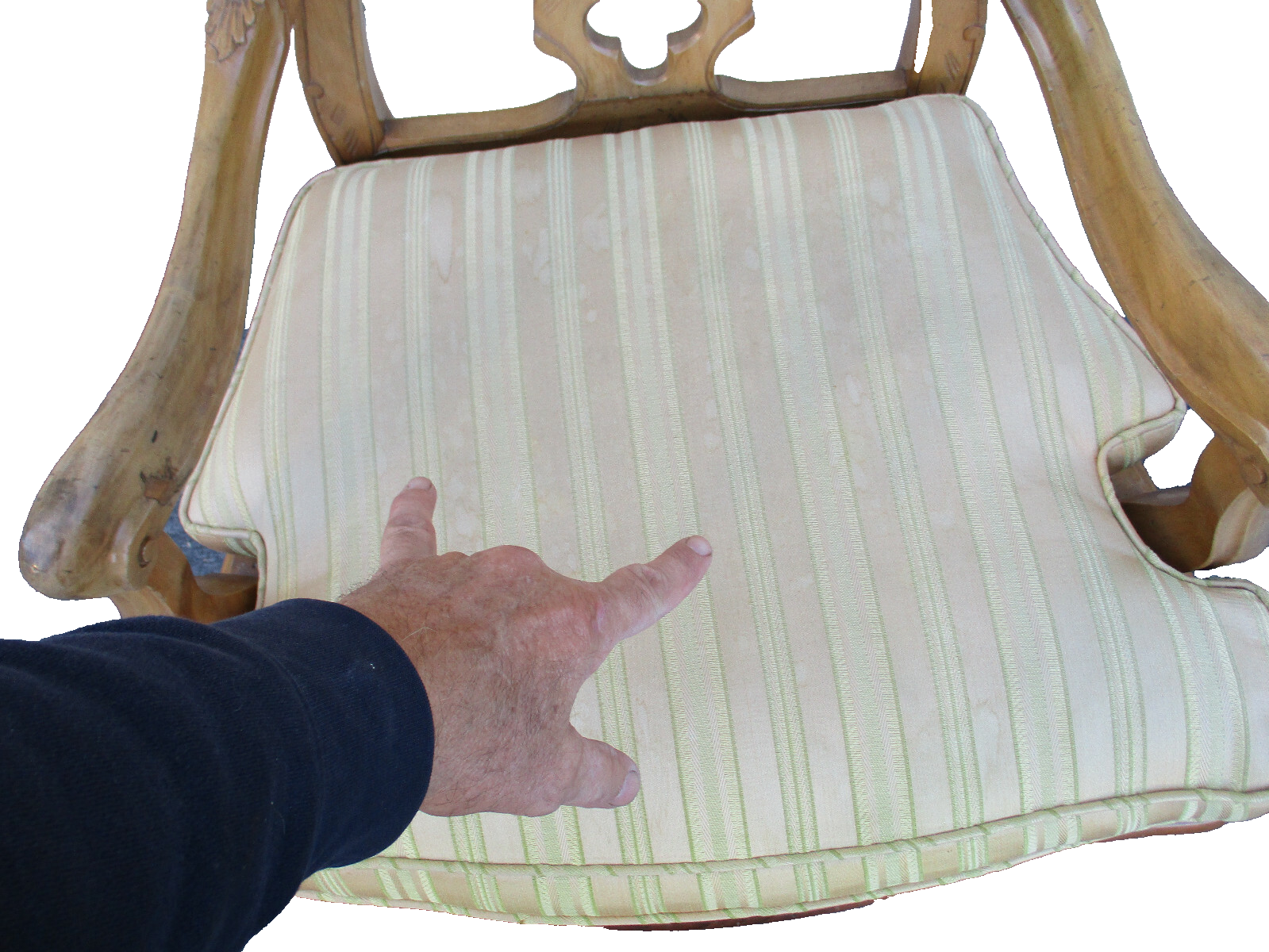 62658   French Country Louis XV Armchair Chair PEGGED Construction