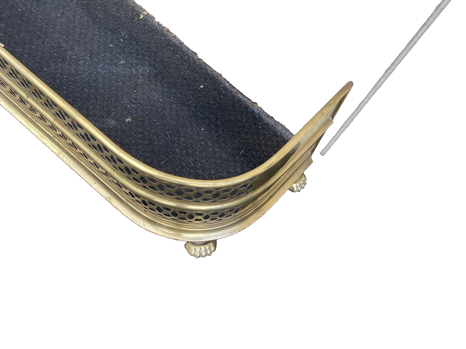 66654   Antique Brass Fireplace Fender Fancy Feet