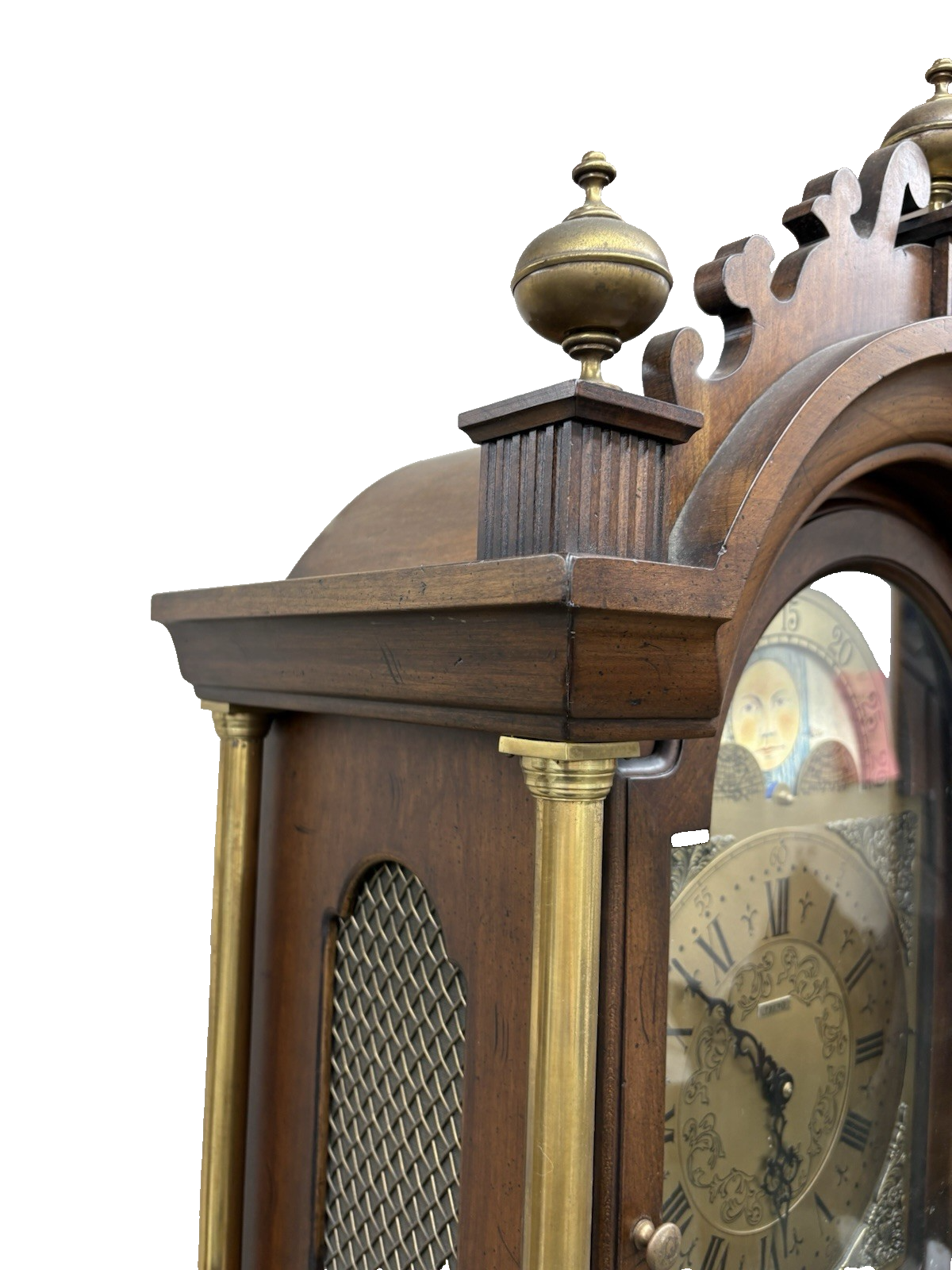 57046 TREND Mahogany Grandfather Clock Good Working Condition.