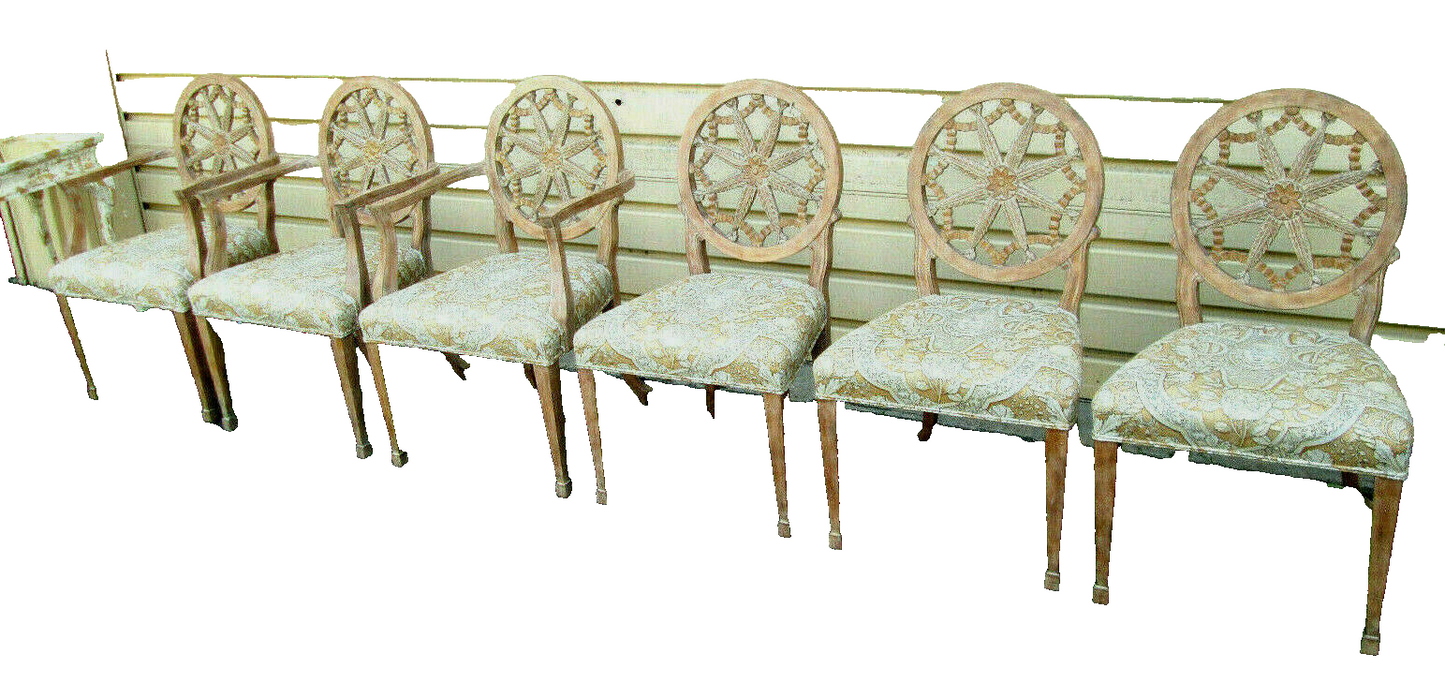 58312 Set of 6 QUALITY Custom Made Dining Chairs w Original Factory Finish