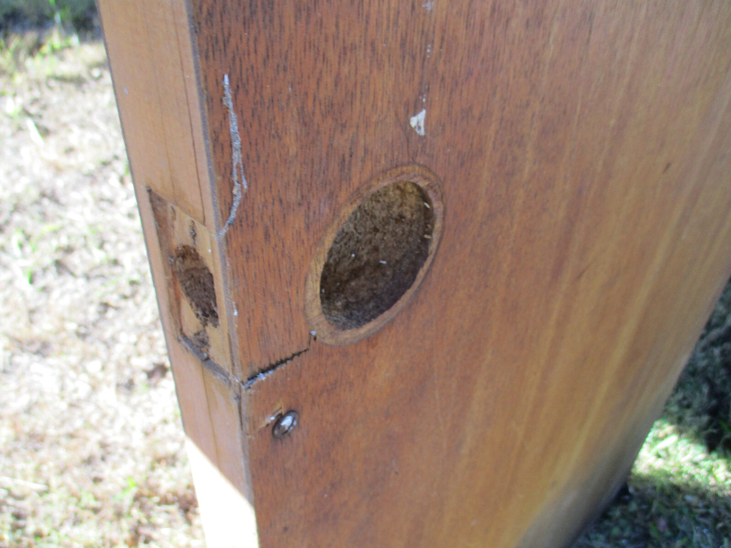 DOOR 04:    Mid Century Wood Door with glass Panel 1960 s   31 1/2W x 78 1/4"H