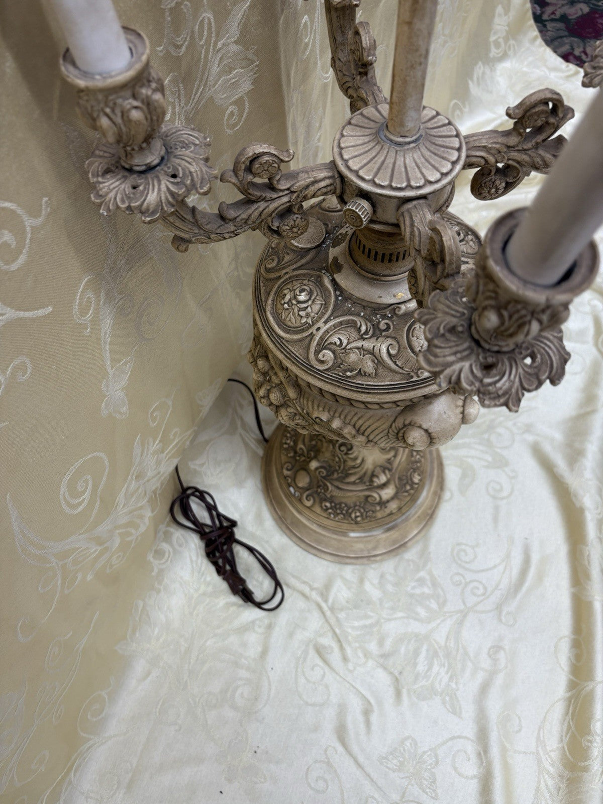 55229 Pair Fancy Mid Century Candelabra Table Lamps 