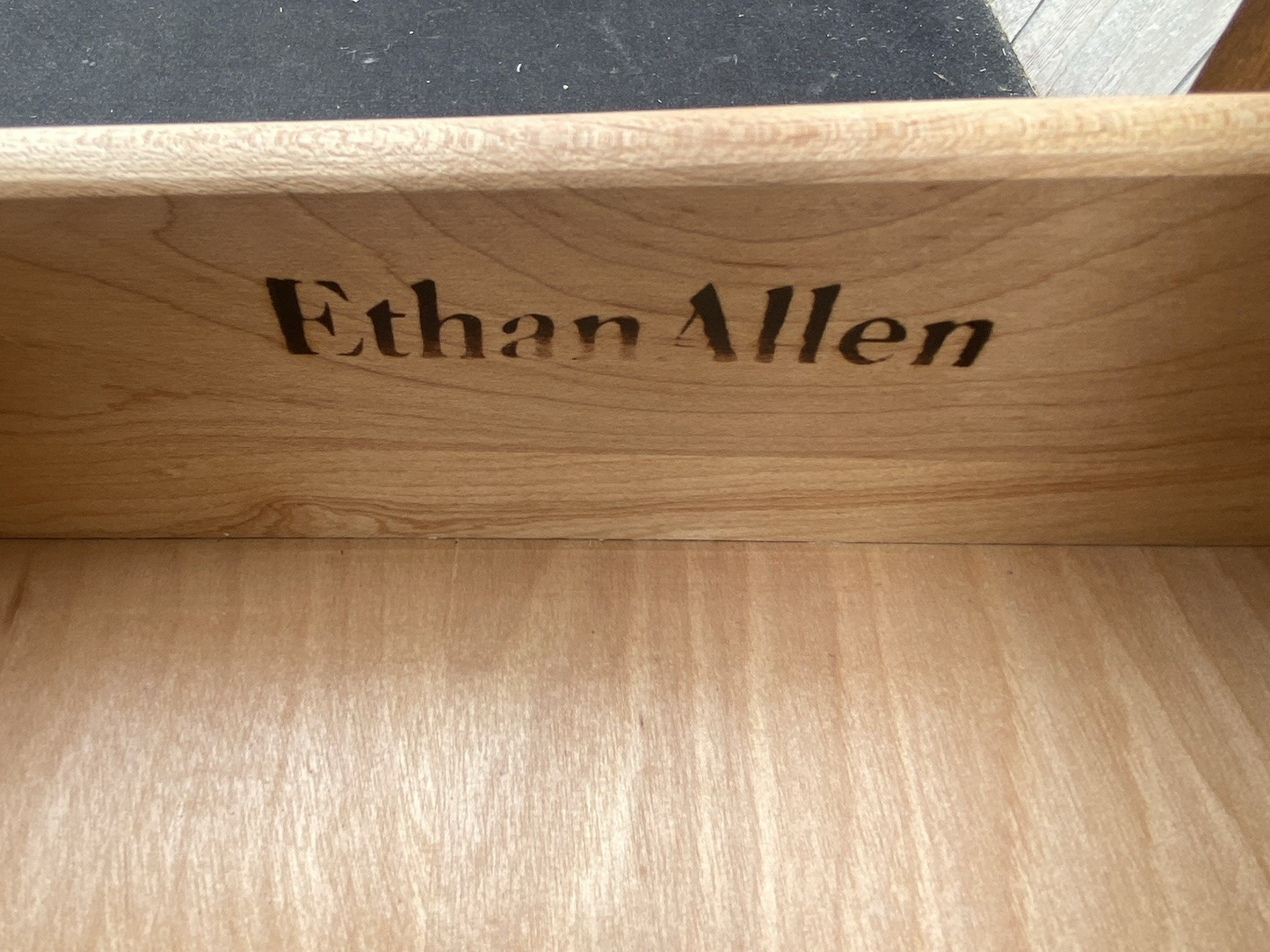 66554 Ethan Allen Maple  Cabinet with Bookcase Top