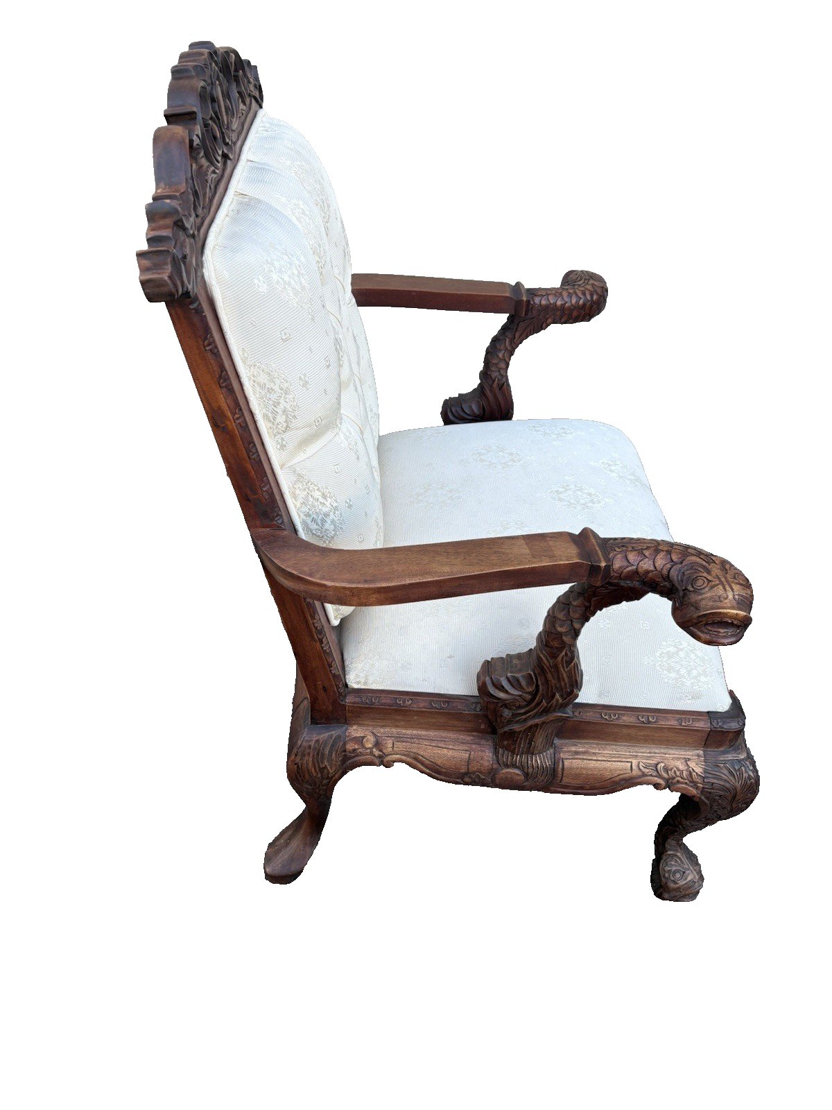 67096 Custom Hand Carved Figural Armchair Chair