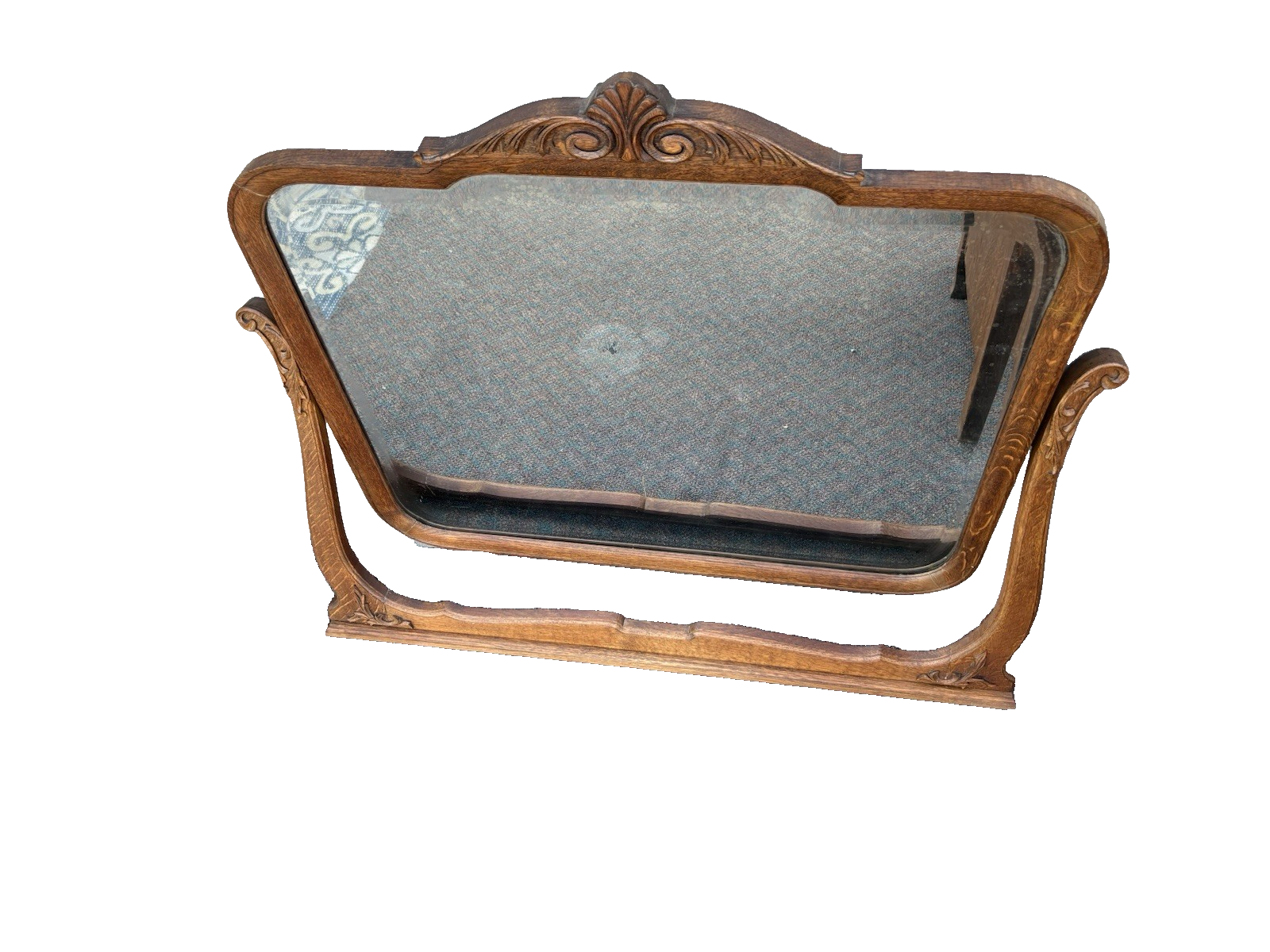 00001 Antique Victorian Oak Dresser Chest with Mirror