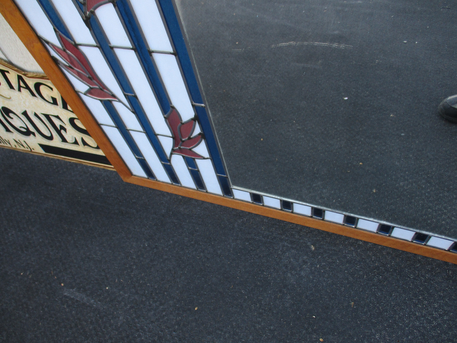 64355 Large Stain Glass Window with Mirror