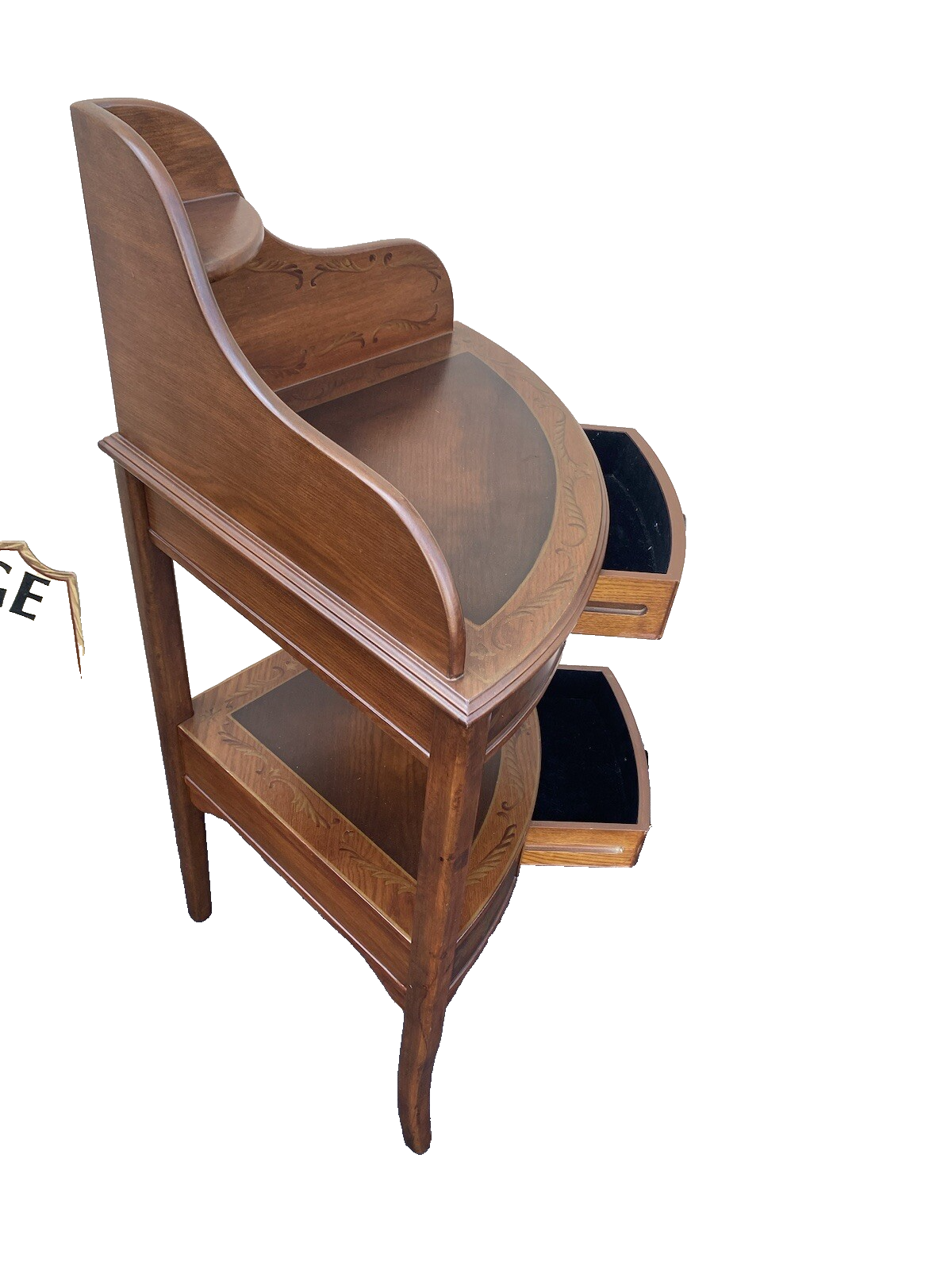 64642    Stenciled Corner Shelf Bookcase Curio Cabinet Etergie