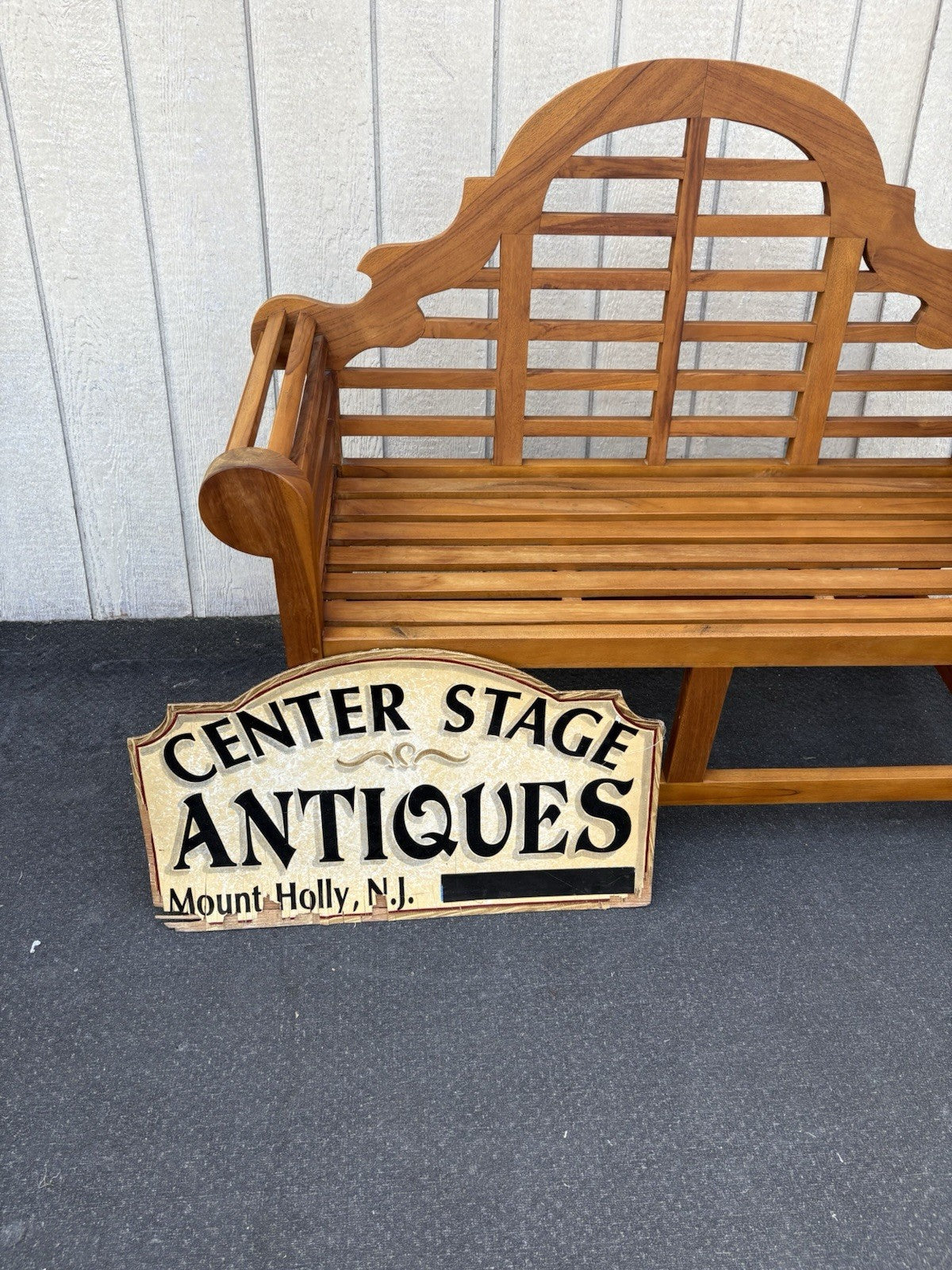 66872   BROYHILL Teak Settee Bench Chair