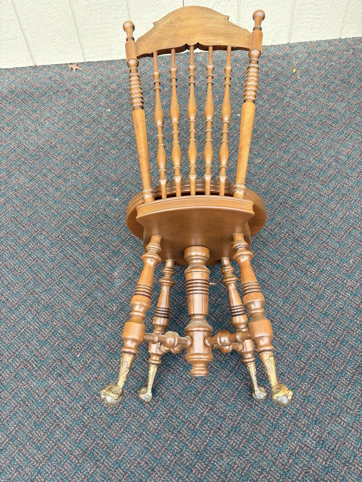 67107 Antique Mahogany Piano Stool Chair Adjustable Seat